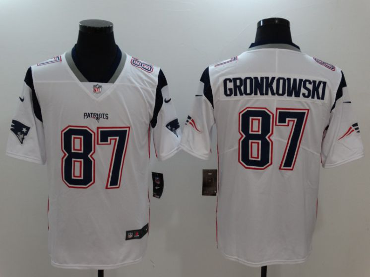 Men New England Patriots #87 Gronkowski White Nike Vapor Untouchable Limited NFL Jerseys->->NFL Jersey